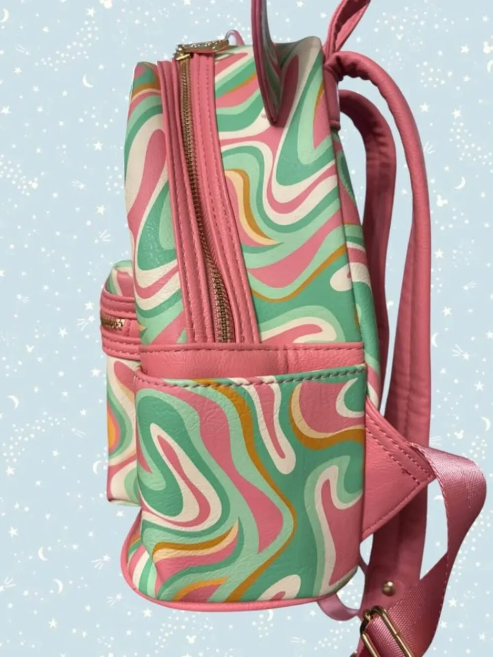 Loungefly Disney Parks Mickey Mouse Ear Swirl Mini Backpack